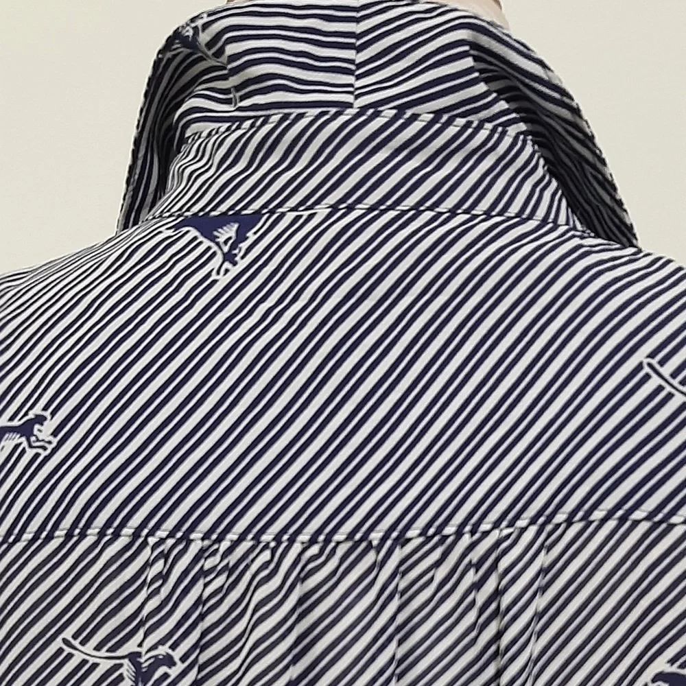 Vintage Blue and White Fit and Flare Dress | Size 12/14 - Picture 7 of 11